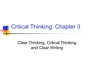Critical Thinking: Chapter 2