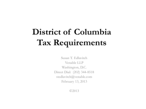 District of Columbia Tax Requirements