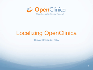 Internationalizing OpenClinica