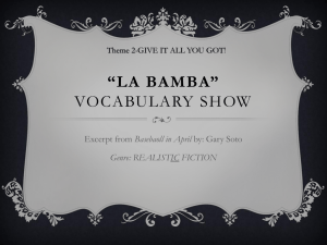 La Bamba Vocabulary PP