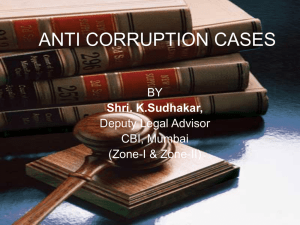 ANTI CORRUPTION CASES - Press Information Welcomes you