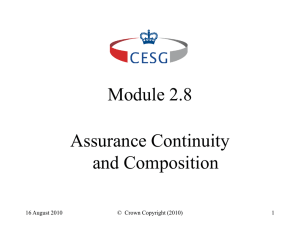 Module 2.8 Assurance Maintenance and Composition