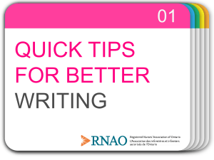 Quick Tips for Better Writing