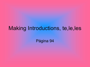 Making Introductions, te,le,les