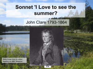 Sonnet `I Love to see the summer?`