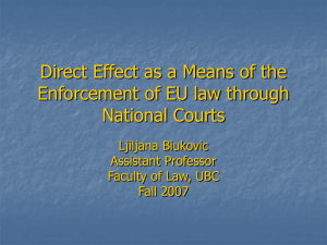 Direct Effect as a Means of the Enforcement of EU law through
