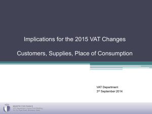 Implications for 2015 VAT Changes