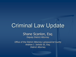 Criminal Law Update - The Lackawanna Bar Association