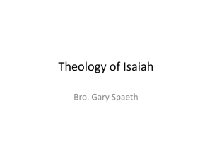 BI 497 Theology of Isaiah - Lecture 4