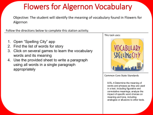 Flowers for Algernon Vocabulary