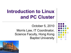 Introduction to Linux and PC Cluster - Faculty of Science