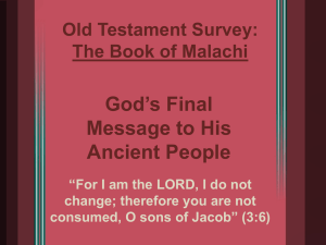 Old Testament Survey: The Book of Malachi