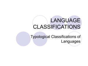 LANGUAGE CLASSIFICATIONS