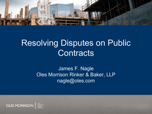 6-21-11 Resolving Disputes on Public Contracts