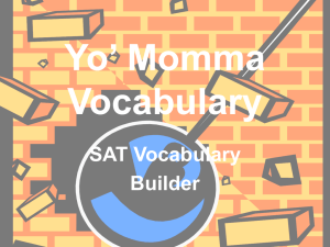 Yo` Momma Vocabulary