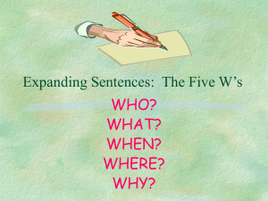 5 W`s Sentences