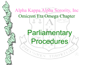 Parliamentary-Procedures - Omicron Eta Omega Chapter AKA