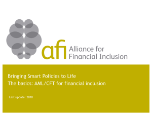 AML-CFT basics - Alliance for Financial Inclusion