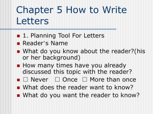 Chapter 7 Letter Formats