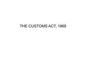 the customs act,1969 - Federal Board of Revenue