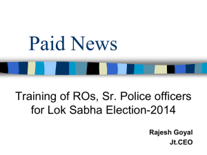 Paid News - Chief Electoral Officer, Delhi