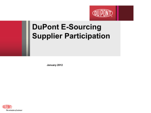 DuPont E-Sourcing – Supplier Participation Auctions