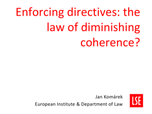 Enforcing directives: the law of diminishing coherence? EUROPEAN