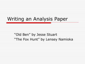Writing an Analysis Paper