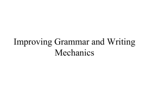 Improving Grammar and Mechanics PowerPoint