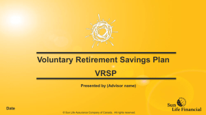 VRSP Presentation - Sun Life Financial