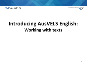 Introducing AusVELS English: Working with texts
