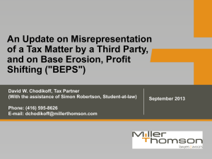 An Update on Misrepresentation of a Tax Matter by a Third Party