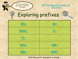 Exploring prefixes