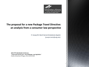 The proposal for a new Package Travel Directive