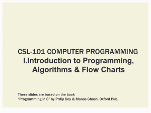Introduction to Programming: Algorithms & Flowcharts