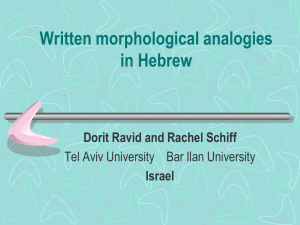 Written morphological analogies in Hebrew