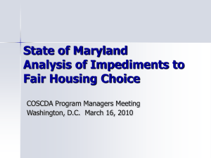 State of Maryland Analysis of Impediments to Fair Housing