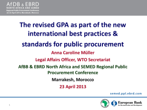 Ms Anna Mueller, WTO GPA - AfDB & EBRD North Africa and