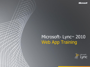 Lync Web App Training