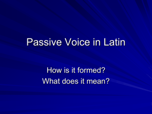 Passive Voice in Latin
