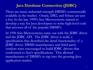 Java Database Connection (JDBC)