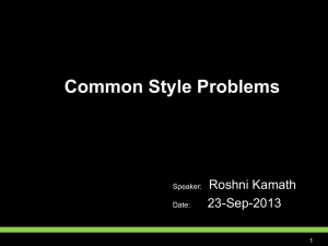 Common Style Problems