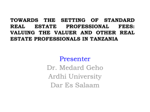 Standard Professional Fees by Dr. Geho