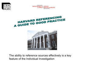 Guide to Harvard Referencing