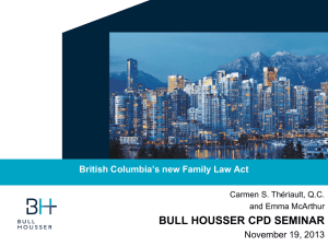 Family Law Act - Bull, Housser & Tupper