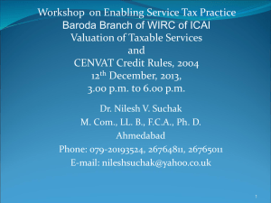 Valuation of Taxable Services and CENVAT Credit