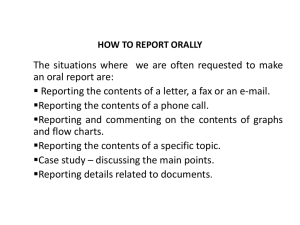 HOW TO REPORT ORALLY