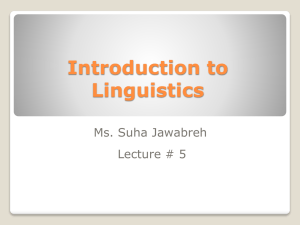 Introduction to Linguistics lecture 5 - An