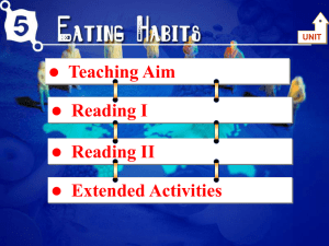 Unit 5 Eating Habits