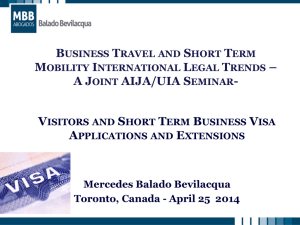 Visitors and short term business visa